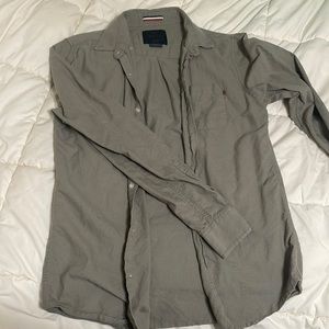 Green Slim Fit Button Up Long Sleeve
